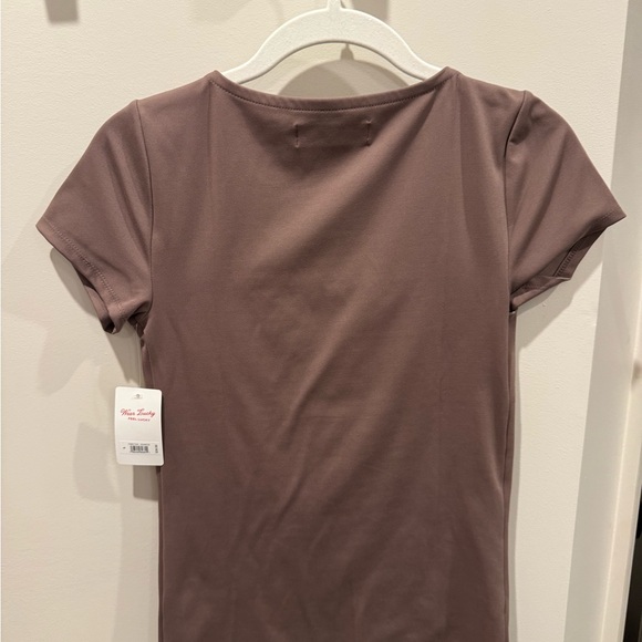 Lucky Brand Women's Short Sleeve Top - Chocolate Brown - Picture 3 of 5